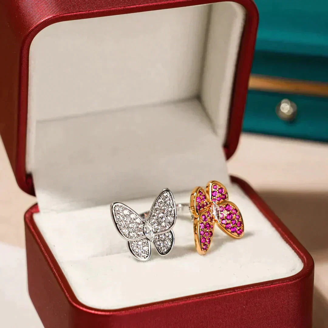 [LORA]TWIN BUTTERFLY DIAMOND RING
