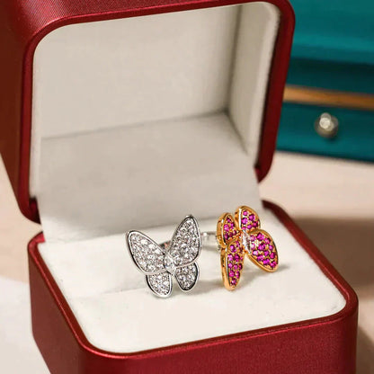 [LORA]TWIN BUTTERFLY DIAMOND RING