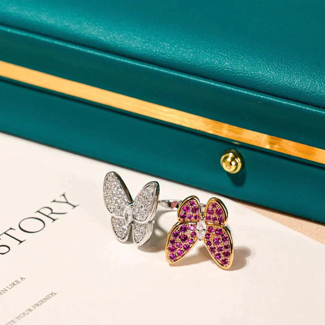 [LORA]TWIN BUTTERFLY DIAMOND RING