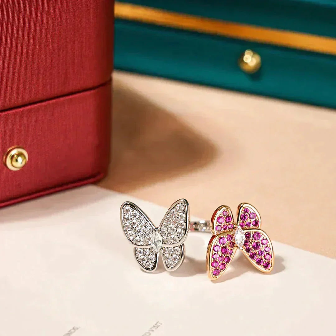 [Lora]TWIN BUTTERFLY DIAMOND RING