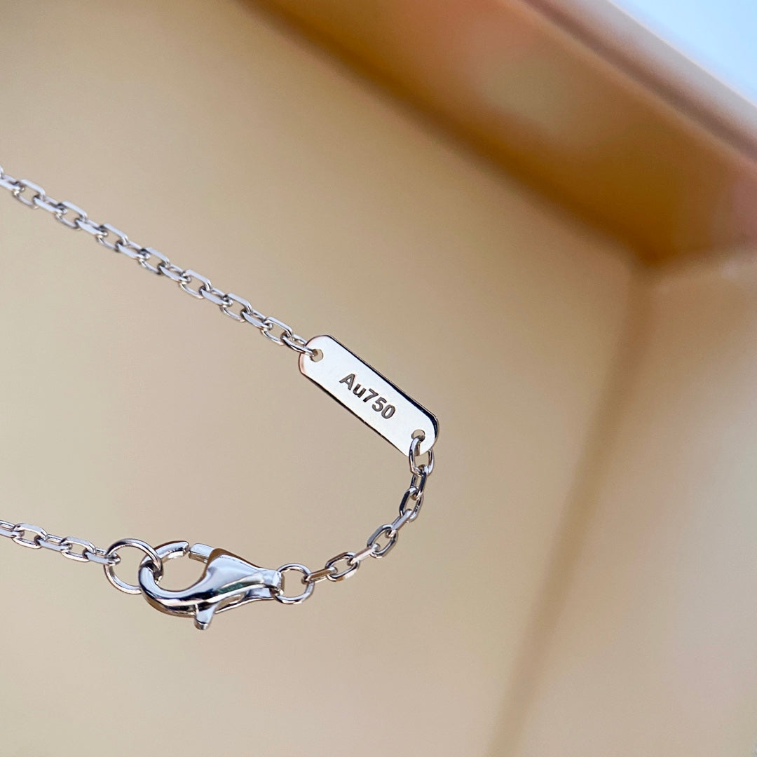 [Lora]CLOVER DIAMOND NECKLACE SILVER