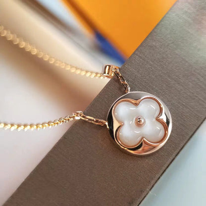 [LORA]SUN MOP GOLD 1 DIAMOND NECKLACE