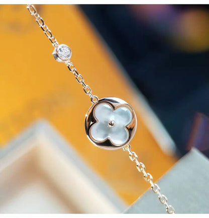 [LORA]SUN MOP GOLD 1 DIAMOND NECKLACE