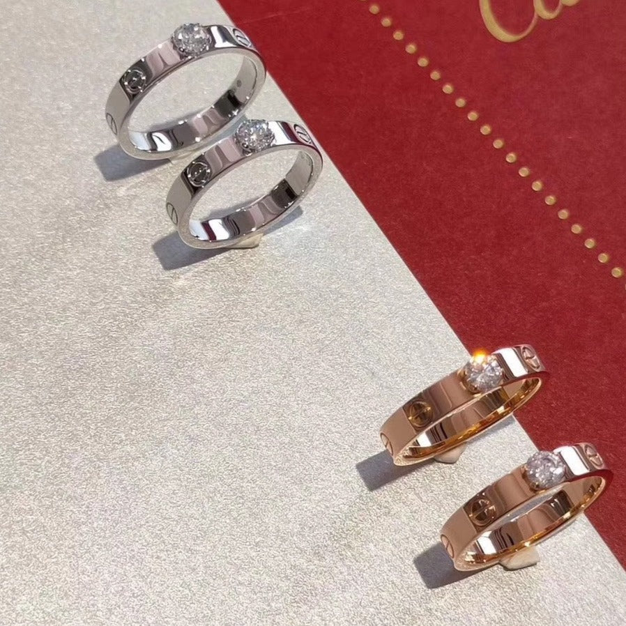 [LORA]LOVE RING 3.6MM 1 BIG DIAMOND