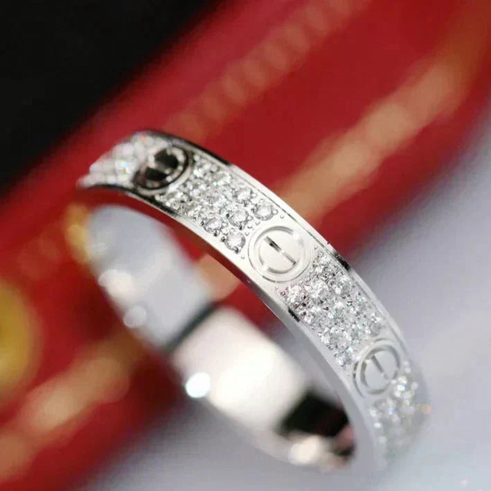 [LORA] LOVE RING 4.0MM DIAMOND PAVED