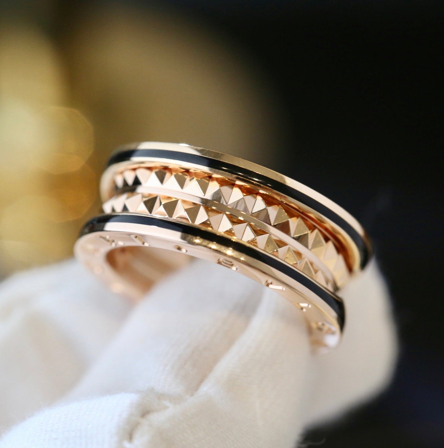[LORA]ZERO 1 PINK GOLD BLACK CERAMIC RING