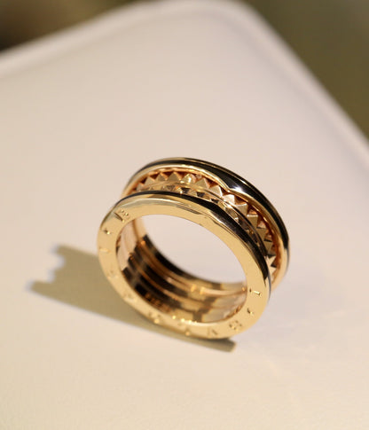 [LORA]ZERO 1 PINK GOLD BLACK CERAMIC RING