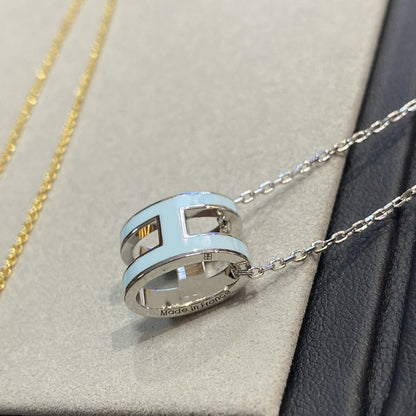[LORA]POP H LIGHT BLUE NECKLACE
