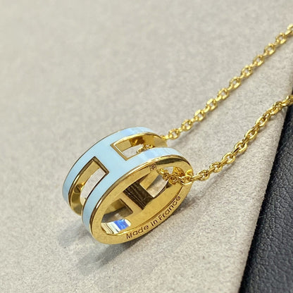 [LORA]POP H LIGHT BLUE NECKLACE