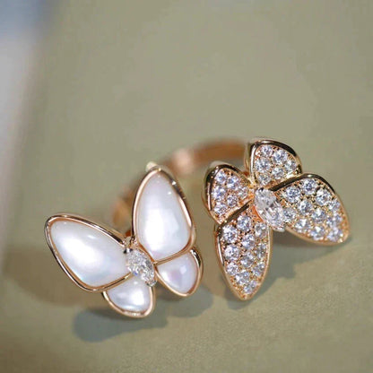 [Lora]TWIN BUTTERFLY DIAMOND MOP RING