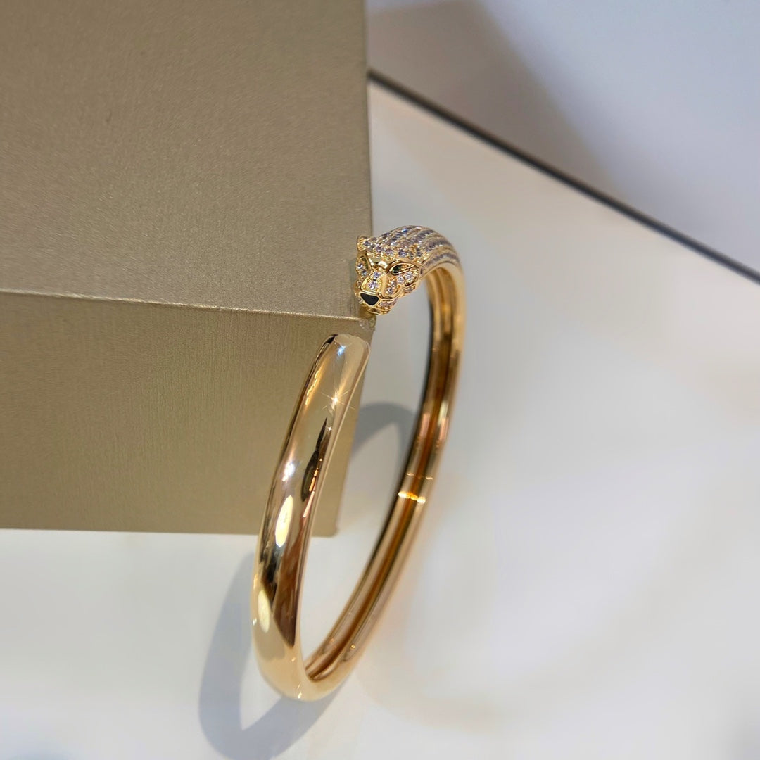 [LORA]PANTHERE GOLD DIAMOND OPEN BRACELET