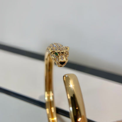 [LORA]PANTHERE GOLD DIAMOND OPEN BRACELET