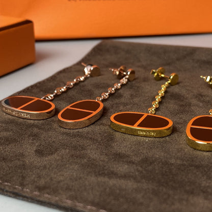 [LORA]CHAINE VERSO BLACK CERAMIC EARRINGS