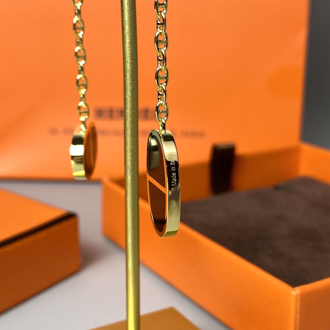 [LORA]CHAINE VERSO BLACK CERAMIC EARRINGS