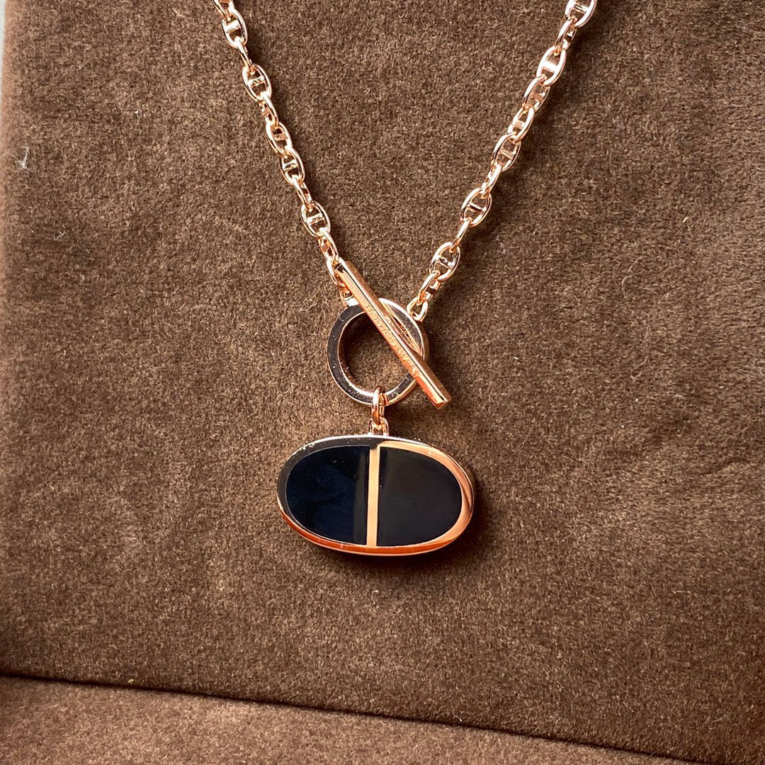 [LORA]CHAINE VERSO BLACK CERAMIC NECKLACE