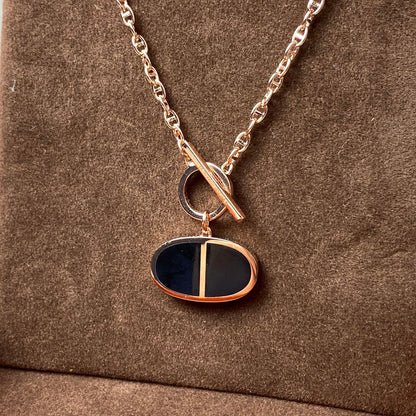 [LORA]CHAINE VERSO BLACK CERAMIC NECKLACE
