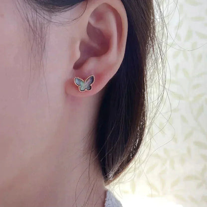 [Lora]BUTTERFLY DARK MOP  EARRINGS