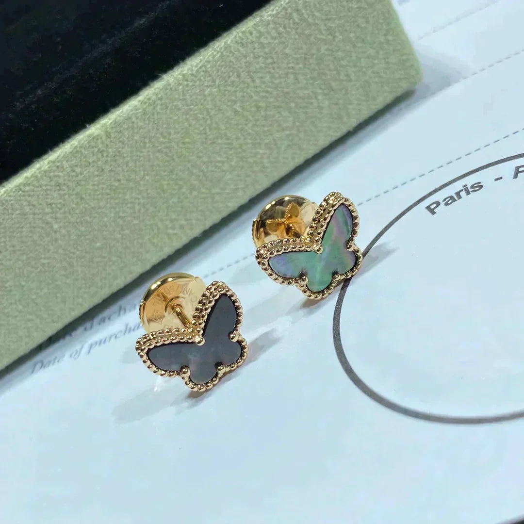 [Lora]BUTTERFLY DARK MOP  EARRINGS