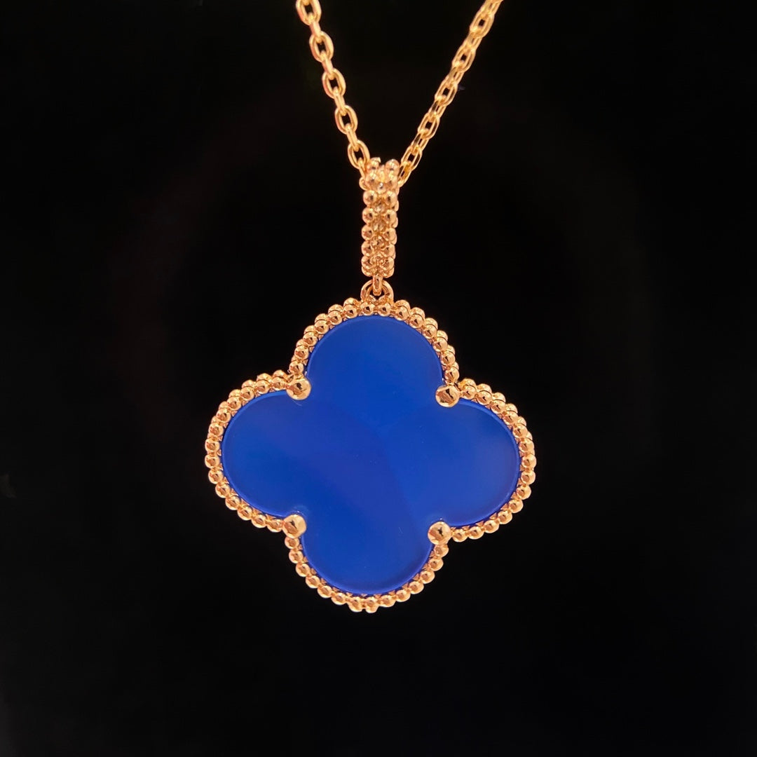 [Lora]CLOVER 25MM NECKLACE TURQUOISE ROSE GOLD