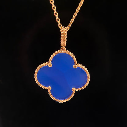 [Lora]CLOVER 25MM NECKLACE TURQUOISE ROSE GOLD