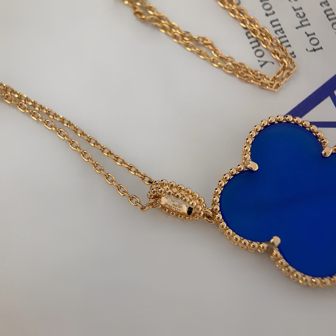 [LORA]CLOVER 25MM NECKLACE TURQUOISE ROSE GOLD
