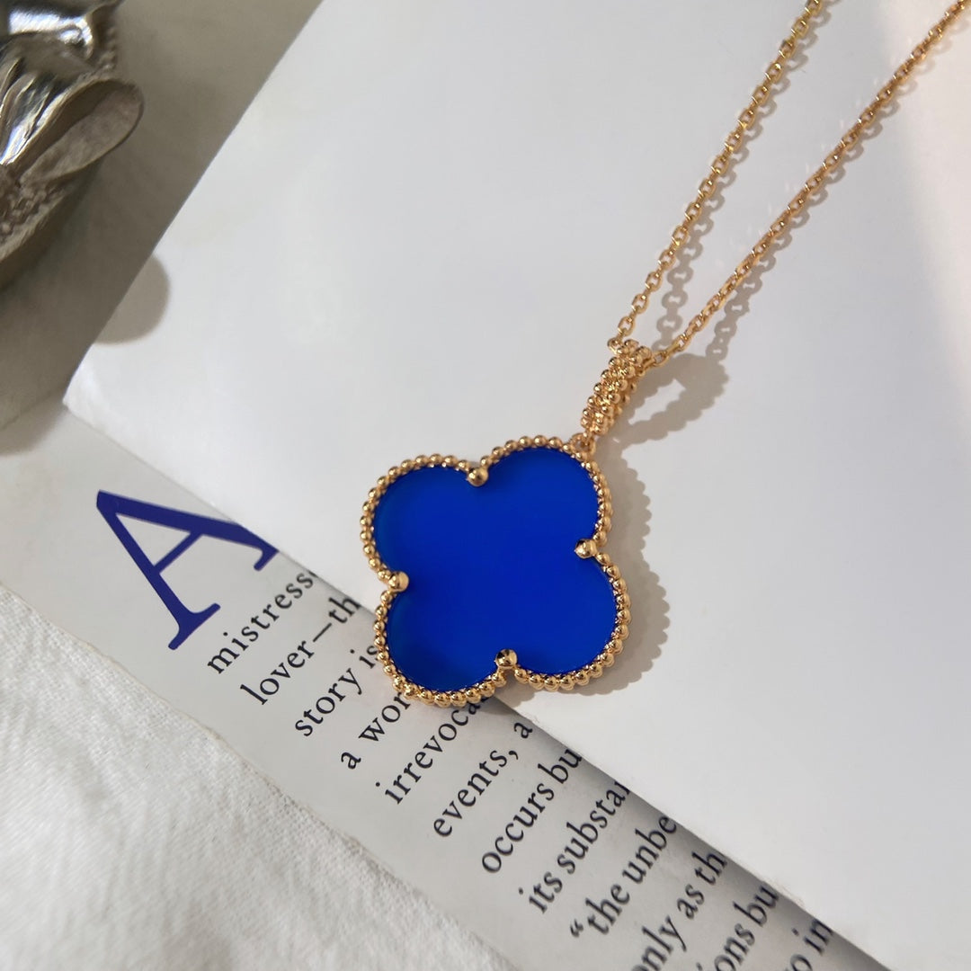 [Lora]CLOVER 25MM NECKLACE TURQUOISE ROSE GOLD