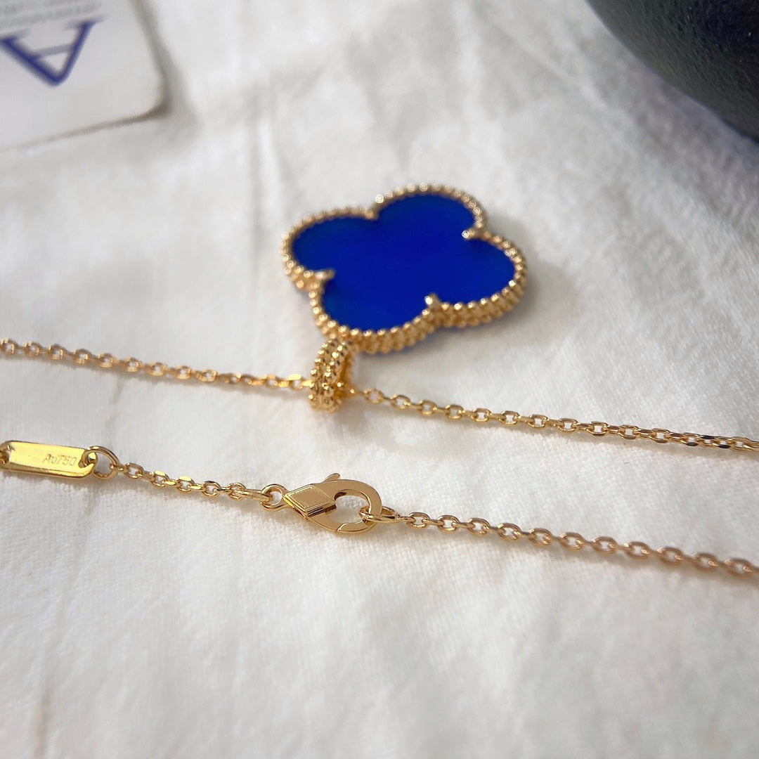 [Lora]CLOVER 25MM NECKLACE TURQUOISE ROSE GOLD