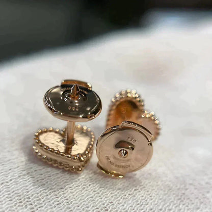 [LORA]HEART CARNELIAN STUD EARRINGS