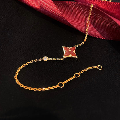[LORA]COLOR STAR CARNELIAN PINK GOLD DIAMOND BRACELET