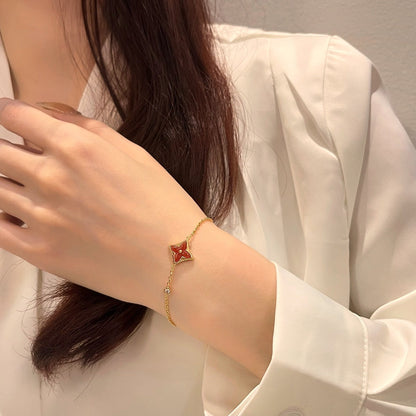 [LORA]COLOR STAR CARNELIAN PINK GOLD DIAMOND BRACELET