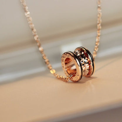 [LORA]ZERO 1 ROCK PEDANT PINK GOLD BLACK NECKLACE