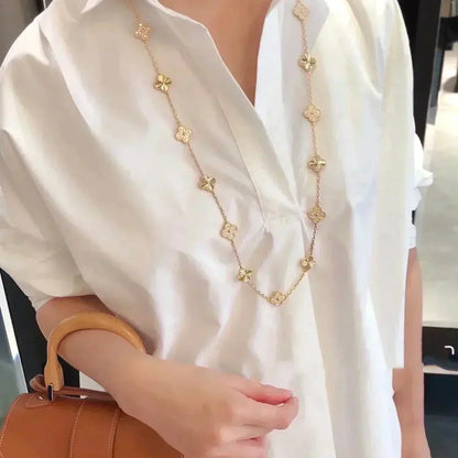 [Lora]CLOVER 20 MOTIFS LASER DIAMOND NECKLACE