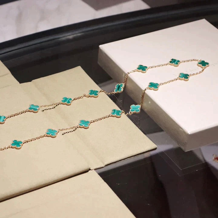 [LORA]CLOVER 20 MOTIFS MALACHITE GOLD