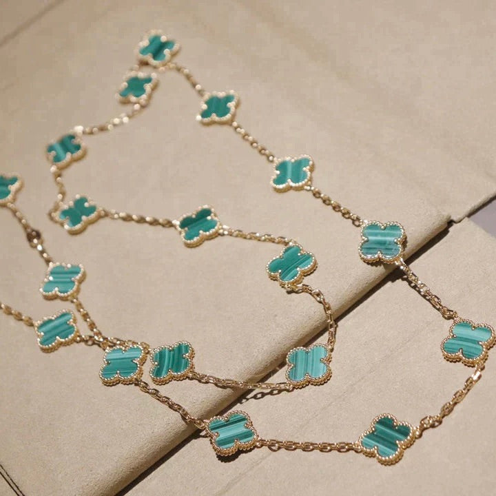 [LORA]CLOVER 20 MOTIFS MALACHITE GOLD