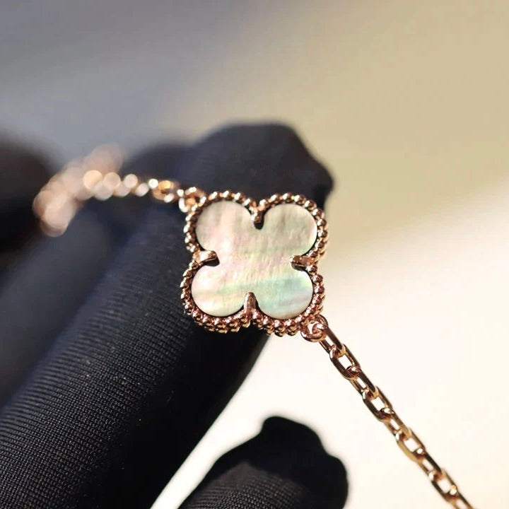 [Lora]CLOVER 20 MOTIFS DARK MOP DIAMOND  NECKLACE