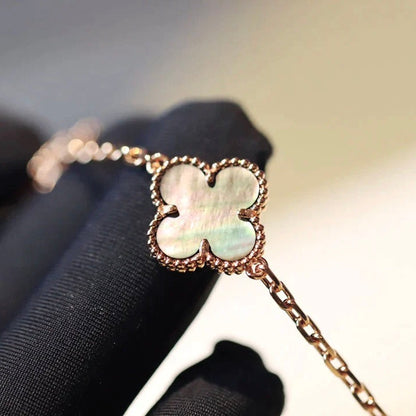 [Lora]CLOVER 20 MOTIFS DARK MOP DIAMOND  NECKLACE