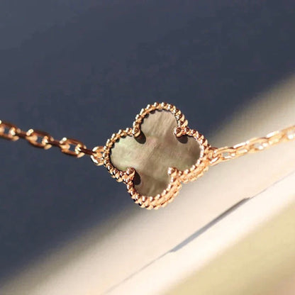 [Lora]CLOVER 20 MOTIFS DARK MOP DIAMOND  NECKLACE