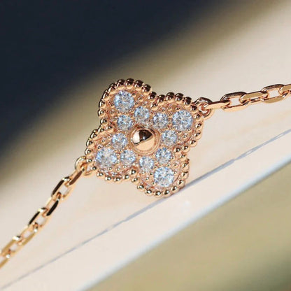 [Lora]CLOVER 20 MOTIFS DARK MOP DIAMOND  NECKLACE