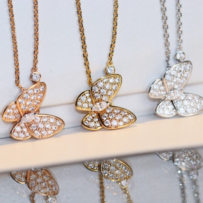 [LORA]BUTTERFLY DIAMOND NECKLACE