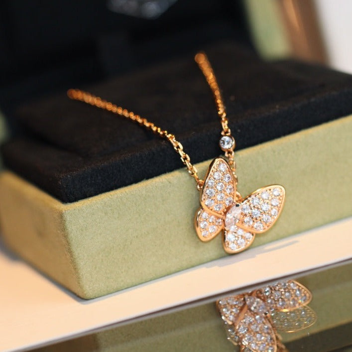 [Lora]BUTTERFLY DIAMOND NECKLACE