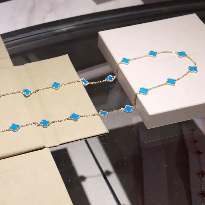 [Lora]CLOVER 20 MOTIFS TURQUOISE GOLD