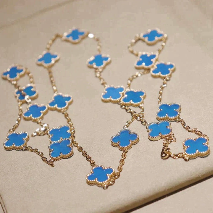 [Lora]CLOVER 20 MOTIFS TURQUOISE GOLD