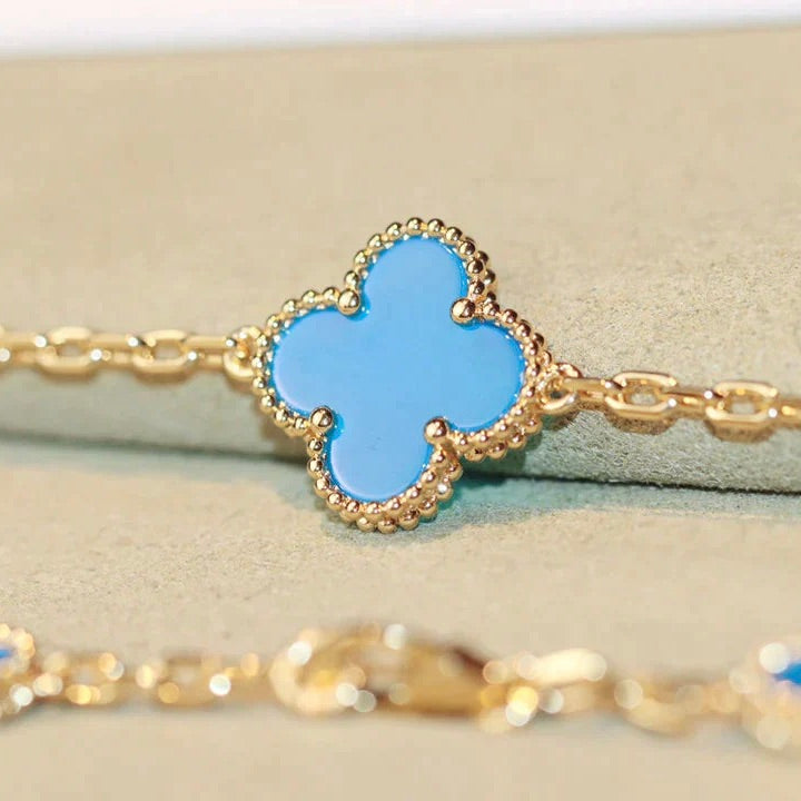[Lora]CLOVER 20 MOTIFS TURQUOISE GOLD