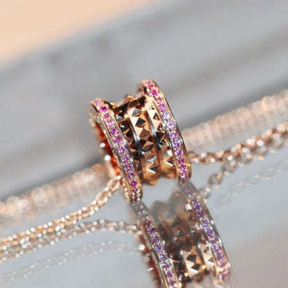 [LORA]ZERO 1 ROCK PINK GOLD PINK DIAMOND NECKLACE