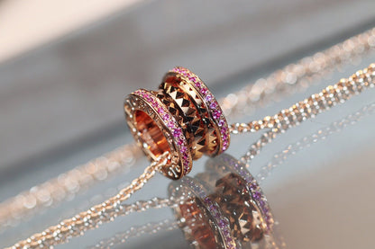 [LORA]ZERO 1 ROCK PINK GOLD PINK DIAMOND NECKLACE