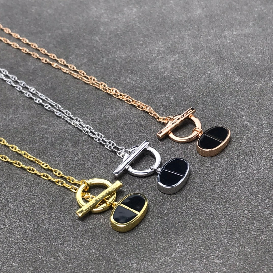 [LORA]CHAINE VERSO BLACK CERAMIC  NECKLACE