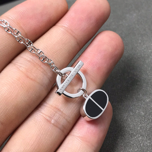 [LORA]CHAINE VERSO BLACK CERAMIC  NECKLACE