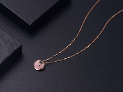 [LORA]AMULETTE ROSE GOLD PINK MOP NECKLACE