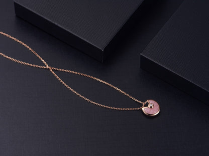 [LORA]AMULETTE ROSE GOLD PINK MOP NECKLACE