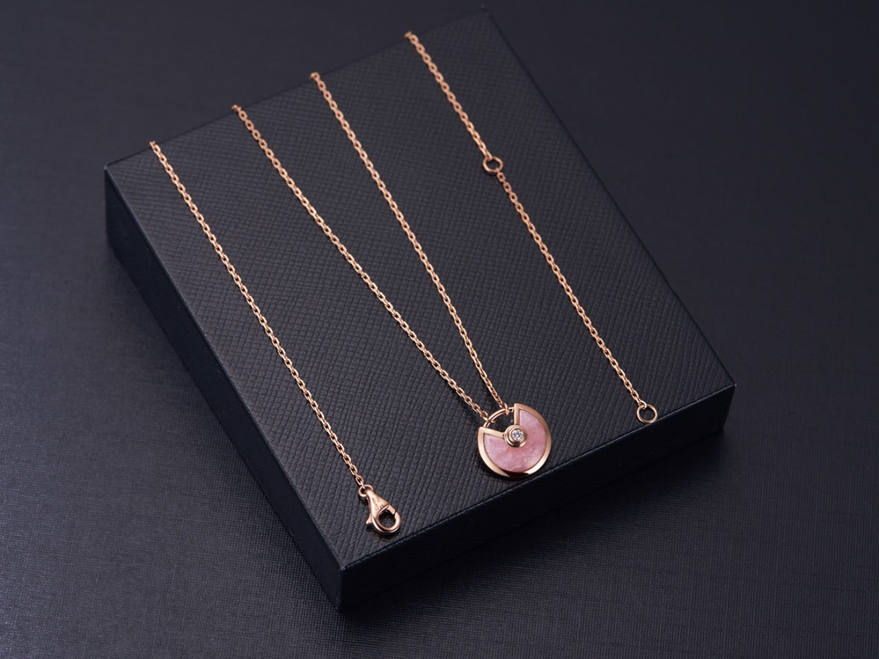 [LORA]AMULETTE ROSE GOLD PINK MOP NECKLACE